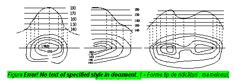 Text Box: 
Figura 2.5 - Forme tip de ridicaturi : mamelonul, botul de deal, saua.

